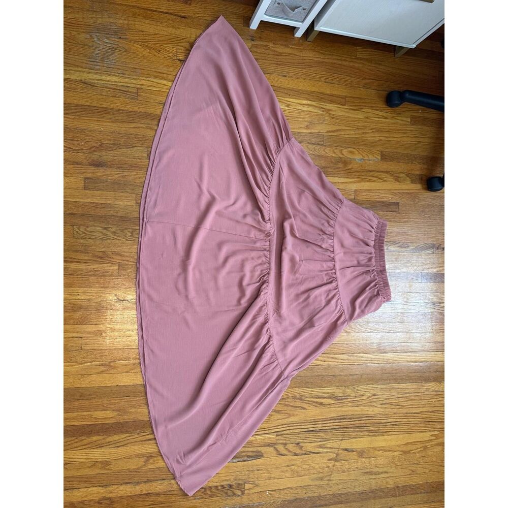 SHEIN Dusty Rose Pink Button-Front Tiered Maxi Skirt Size S (US 4)